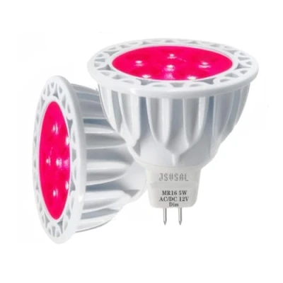 Imagen de JSVSAL MR16 GU5.3 Bombillas LED rojas con base de dos pines, 5 W, regulables, equivalente a halógeno 35 50 CA/CC 12 V bajo voltaje, focos 40 grados para paisaje, patio, jardín, árbol,