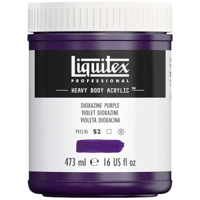 Imagen de Liquitex pintura acrílica profesional Heavy Body cuerpo espeso, tarro de 473 ml, color púrpura dioxacina