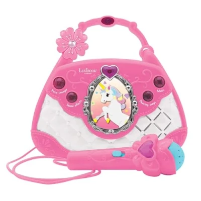 Imagen de Lexibook, Unicornio, Bolsa de Karaoke con micrófono, Cambiador Voz, Canciones demostración, Efectos luz, micrófono Incluido, Entrada Auxiliar, Rosa/Azul, K102UNI