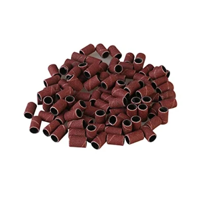 Imagen de TF Juego de lijadoras tambor 100 piezas, fundas lijado tambor, incluidas banda lija uñas y 2 mandriles para herramienta giratoria Dremel