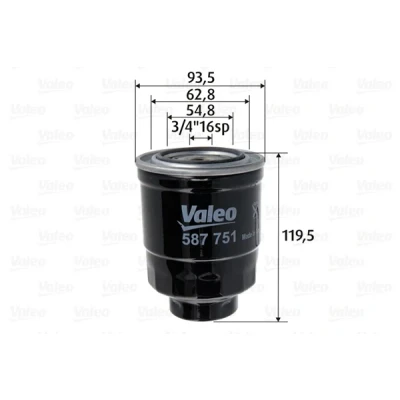 Imagen de VALEO 587751 Filtro Combustible enroscable TOYOTA: Corolla X Berlina, Auris Hatchback, Avensis III Familiar