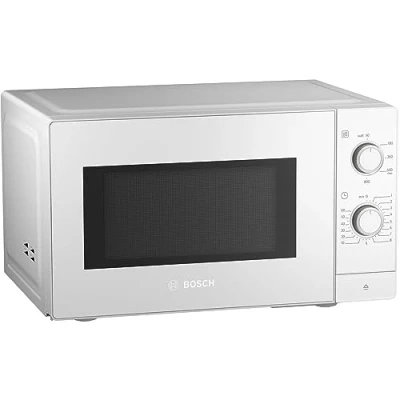 Imagen de Bosch FFL020MW0 Serie 2 Microondas, 26 x 44 cm, 800 W, plato giratorio de 27 tope puerta izquierda, soporte limpieza, iluminación LED, uniforme, color blanco (nuevo)