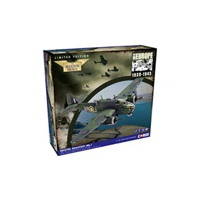 Imagen de Corgi Bristol Beaufort MK.1, MW J, 217 Sqn, RAF St. Eval, Cornwall, Inglaterra, 1 de febrero 1941 Ataque del &#039;Almirante Hipper&#039;, Modelo Fundido a presión Archivo Aviación, Color (AA28902)
