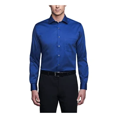 Imagen de Van Heusen Camisa de Vestir Ajuste Regular con Cuello Flexible elástico sólido, Lona, 16.5 Neck / 32 33 Sleeve para Hombre