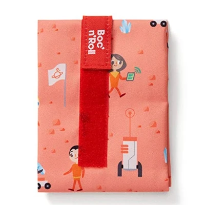Imagen de Roll&#039;eat ® Bolsa Merienda, Porta Bocadillos con Envoltorio Reutilizable, Alimentos Ecológico sin BPA, de Tela, Color Space Boc&#039;n&#039;Roll Kids