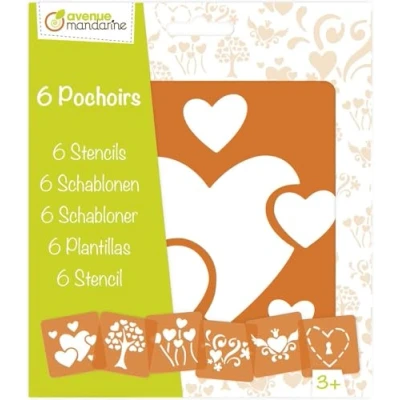 Imagen de Avenue Mandarine Set de 6 plantillas con formas y diseños diferentes (Animales, objetos, letras, etc.)