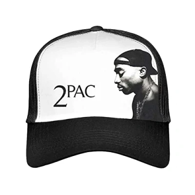 Imagen de Tupac Perfil Photo Trucker Cap Negro y Blanco, blanco negro, Talla única