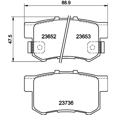 Imagen de HELLA 8DB 355 009 581 Juego de pastillas freno con avisador acústico desgaste HONDA: CIVIC 7 Hatchback, Accord Limousine, S2000