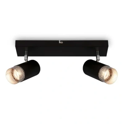 Imagen de BRILONER Lámpara de techo, lámpara, Rejilla para Giratoria, salón, dormitorio, cocina, Negro Cromo Mate
