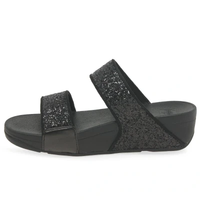 Imagen de Fitflop Lulu Sandals, Sandalias con cuña Mujer, Negro Brillante, 37 EU