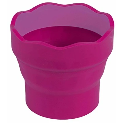 Imagen de Faber Castell 181510 CLIC &amp; GO Vaso de agua plegable (plástico), color rojo