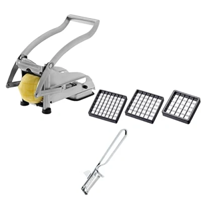 Imagen de Westmark Cortador de patatas fritas y pelador, Set 2 unidades, Mandolina para frutas verduras con 3 inserciones corte Pomfri Perfect pelador Famos, 118122E7