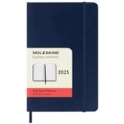 Imagen de Moleskine Daily Planner, Agenda Diaria 12 Meses 2025, Tapa Blanda y Cierre Elástico, Color Azul Zafiro, Formato Bolsillo 9x14 cm