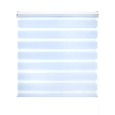 Imagen de Decorblind Estor Enrollable Doble Capa Noche y Día Instalación Pared o Techo, Medida Estor: 140x180 Ancho x Largo/Medida Tela 137x175 Color Celeste, Ventana