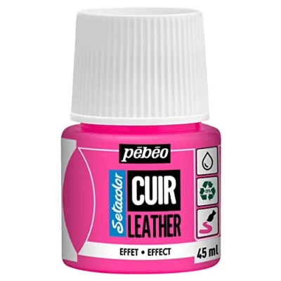 Imagen de Pebeo Setacolor cuero Pintura acrílica para y polipiel Personalización bolso, zapato, zapatilla Resistencia a arañazos, pliegues, roces Efecto fluorescente Rosa Fluo 45 ml