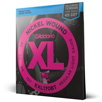 Imagen de D&#039;Addario Bajo Electrico Cuerdas Juego de EXL170BT Cuerdas, 045 107, Plateado
