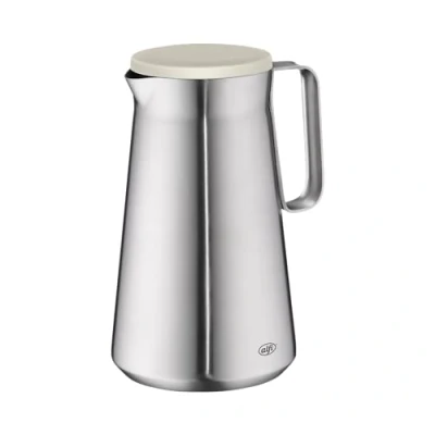 Imagen de alfi Drive! 1,0 l, Coconut White, Jarra isotérmica de Doble Pared Acero Inoxidable Mate, Mantiene el Calor 12 Horas, frío 24 Gran Abertura, térmica, para lavavajillas