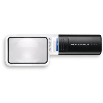Imagen de Eschenbach OPTIK MobiluxLED 15113 Lupa de mano con iluminación LED (75 x 50 mm, aumento 3,5 x, 75 mm)