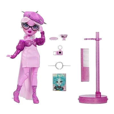 Imagen de Rainbow High Shadow Serie 3 Lavender Muñeca de Moda Morada Conjunto Moda, Pelo extralargo, Gafas y más 10 Accesorios Juego para niños 4 a 12 años coleccionistas
