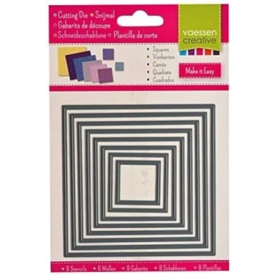Imagen de Vaessen Creative Troqueles de Corte Forma Cuadrados, Acero, Negro, 11x11x0.1 cm