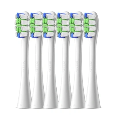 Imagen de oclean Recambios cepillos Professional Clean W06, Adpto para todos eléctricos adultos, Cerdas DuPont™ certificadas por la FDA, Cabezal del cepillo en forma de W, 6 Piezas, Blanco