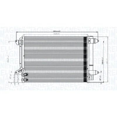 Imagen de MAGNETI MARELLI 350203845000 Condensador con secador 560x398x16 398 560 16 VOLKSWAGEN: Beetle Hatchback, Jetta 4