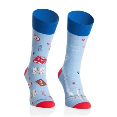Imagen de More Calcetines Que no Coinciden I Media Pierna Algodón Colores Divertido Motivo Navideño Estampado Loco Multicolor Extraños para Hombres y Mujeres 1 par