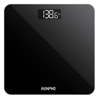 Imagen de RENPHO Bascula de Baño Electrónica, Digital con Pantalla LED, Báscula Para Peso Corporal Alta Precisión, Máximo 180 kg, Tecnología Step On, Diseño Fino, Negro