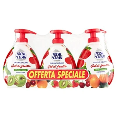 Imagen de Fresh &amp; Clean Jabón Líquido Gel de fruta fresa y cereza 3 x 300 ml