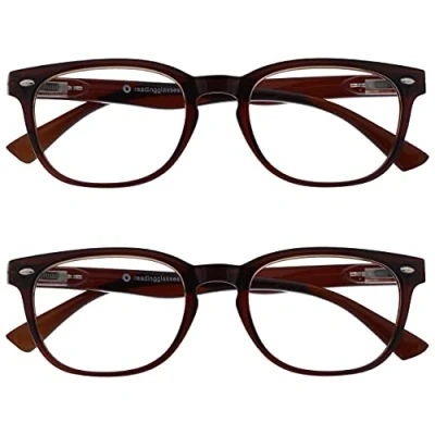 Imagen de UV Reader Marrón Gafas De Lectura Valor Pack 2 Estilo Diseñador Hombres Mujeres UVR2PK015 +2,00