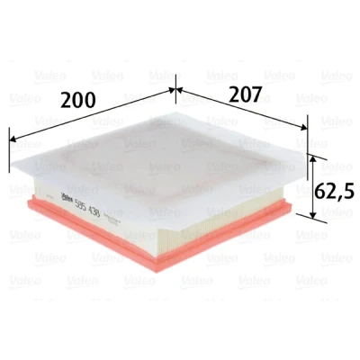 Imagen de VALEO 585438 Filtro de aire 63 207 200 Cartucho filtrante OPEL: Meriva B