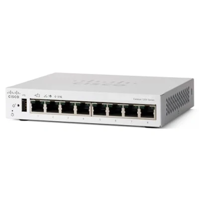 Imagen de Cisco Switch Inteligente Catalyst 1200 8T D, 8 Puertos GE, Fuente de alimentación Externa, Escritorio, protección Limitada por Vida (C1200 D)