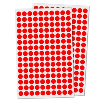 Imagen de Pack de 3000, 1cm Gomets Colores Pegatinas Redondo Adhesivos Rojo