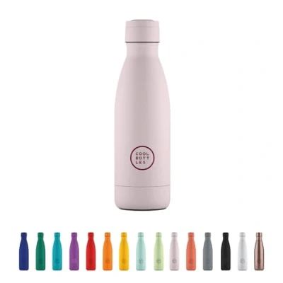 Imagen de Cool Bottles Botella de Agua Acero Inoxidable 350 ml Pastel Pink 23,5 x 7 cm Térmica Hermética Bebidas Frías 36 H y Calientes 18 Triple Technology Libre BPA