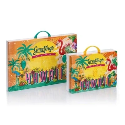 Imagen de Favorit Maletín con impresión Hawaii Aloha de Polipropileno alveolar Estampado, Formato 56,5 x 36,5, Espalda 5,5 cm, asa Redondeada y Dos Cierres