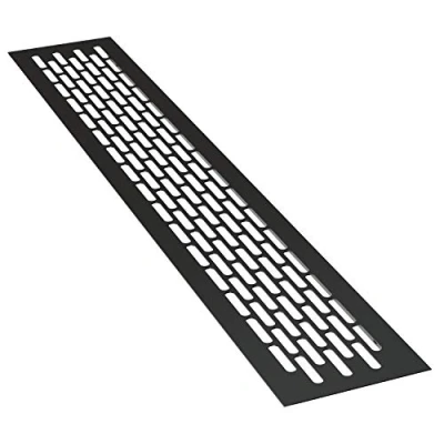Imagen de sossai® Rejillas de ventilación aluminio Alucratis (1 pieza) Rectangular dimensiones: 44 x 8 cm Color: negro rejilla aire
