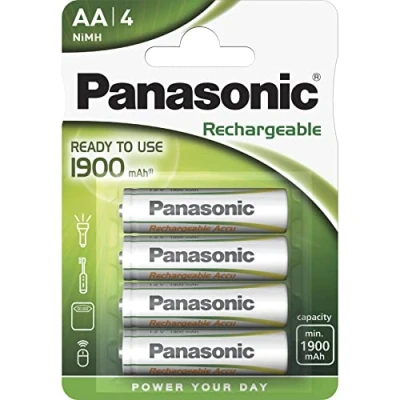 Imagen de Panasonic Infinium Paquete de 4 pilas recargables AA (P6/4BC19000, 1900 mAh)