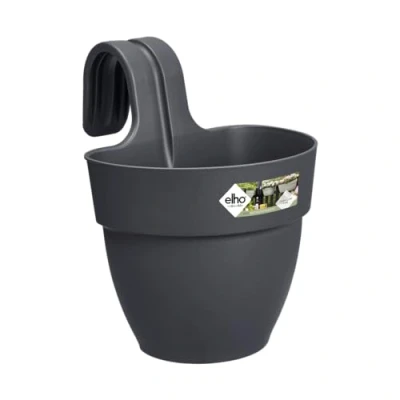 Imagen de Elho Vibia Campana Easy Hanger S 21 Jardinera por Balcón Y Exterior Ø 20.5 x H 26.5 cm Negro/Anthracite