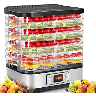 Imagen de MEYKEY Deshidratador de Alimentos 8 Pisos Bandejas, Frutas y Verduras 400W con Temporizador 72H Temperatura ajustable,Pantalla LCD, sin BPA