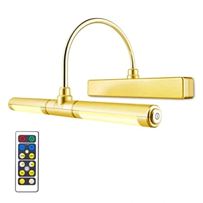 Imagen de HONWELL Luz LED Inalámbrica a Batería con Control Remoto, Cabezal de Giratorio 13 Pulgadas 3 Modos Iluminación,Regulable Marco Luces Lámpara Pared, Color Rosa Dorado