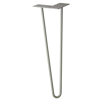 Imagen de Wagner Pata de Mueble/Pata Mesa Hairpin Leg Estilo Retro Acero Recubierto Polvo, Vintage, 12 x 40 cm, cónica/Inclinada, Placa atornillada integrada 12824701