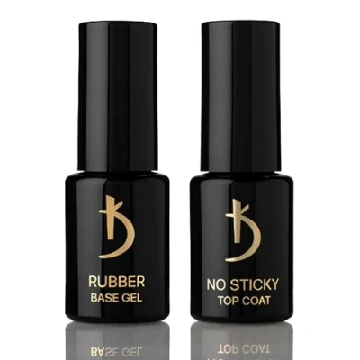 Imagen de Kodi Professional Capa Base y Top Coat Semipermanente para Uñas 2 * 12ml No Wipe Esmaltes Semipermanentes UV LED Manicura Pedicura Kit