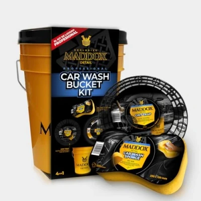 Imagen de Maddox Detail Kit de Lavado Coche con Cubo, Tapa, Grit Trap y Esponja Innovación Calidad para un Detallado Todo en Uno Anti arañazos Superabsorvente