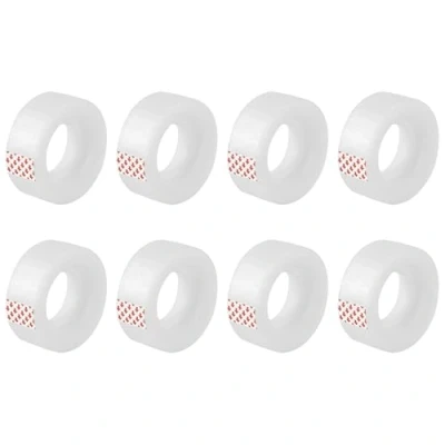 Imagen de D.RECT Cinta Adhesiva de Oficina Transparente 8 Rollos, 19 mm x 33 m