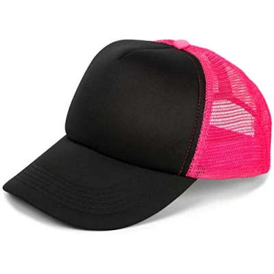 Imagen de styleBREAKER Gorra de Malla 5 Paneles Unisex, béisbol Tipo Trucker, Basecap, Cierre Ajustable Click y Snap 04023007, Color:Negro Rosa neón