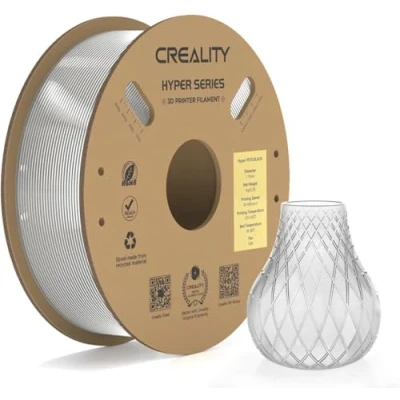 Imagen de Creality Hyper PETG Filamento 1KG, 1.75 mm de Alta Velocidad Impresora 3D, Precisión Dimensional ± 0.03mm, 1 KG (2.2 Libras) Espátula (Transparente)