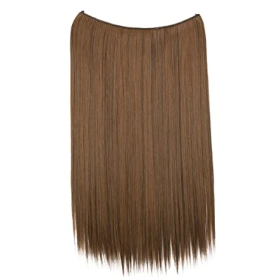 Imagen de CAISHA 50cm 1 Trama Extensión Con Banda Elástica De Cabello Postizo Liso Resistente Al Calor Marrón Oscuro Reflejos Claro E119