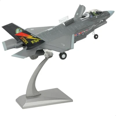 Imagen de NUOTIE F 35 Lightning II Fighter Kit de modelo avión fundido a escala 1:72 con soporte, regalo para pilotos militares (F 35B Marine Corps)