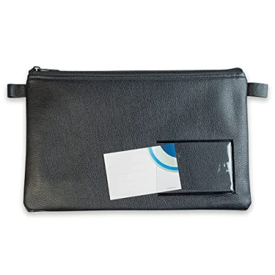 Imagen de 10716 Bolsa para tarjetas de visita y etiquetado (27 x 17 cm, A5, piel sintética), color negro