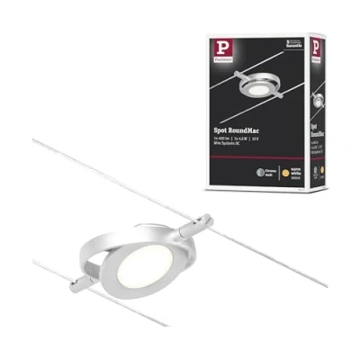 Imagen de Paulmann 94415 CorDuo Sistema de cable LED spot RoundMac DC incl. 1x4,5 vatios extensible cromado mate, metálico 3000 K